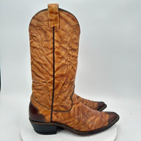 Texas Imperial Men Size 8.5D M 81 Brown Tan Leather Pull On Cowboy Western Boot main image 11